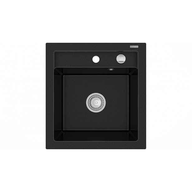 MEXEN - Vito granitový dřez 1-miska 520x490 mm, černá 6503521000-77