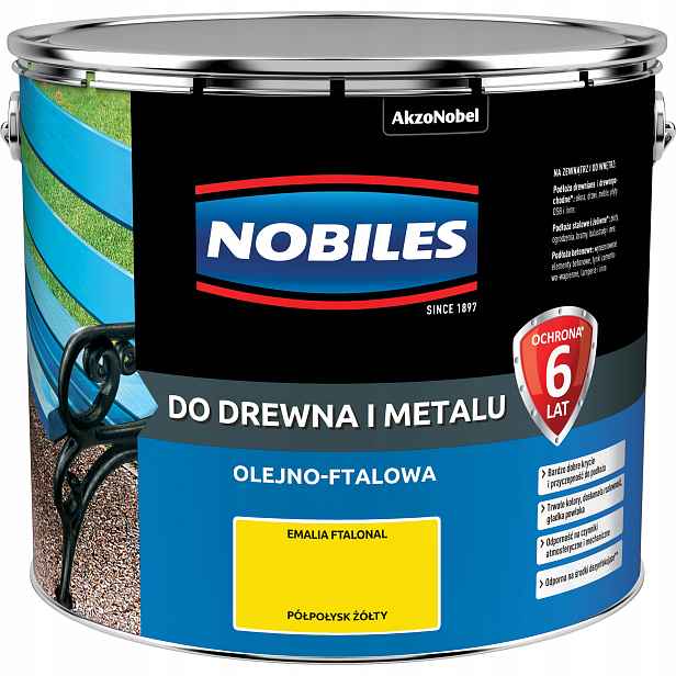 Nobiles Ftalonal Barva Na Dřevo A Kov 10L Žlutá Pololeská