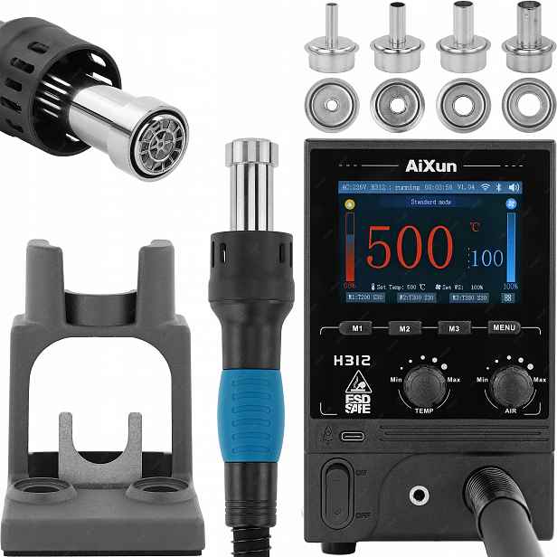 Pájecí Stanice Hot Air Horký Vzduch Svářečka Aixun H312 1400W