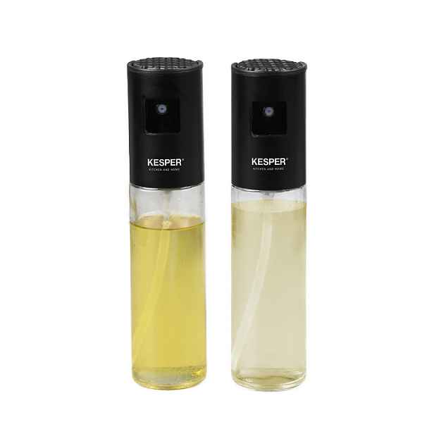 Rozprašovač na olej a ocet, sada 2ks 150ml, černá víka Kesper