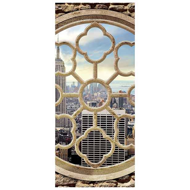Samolepka Fototapeta New York v okně Empire State Building 91x211