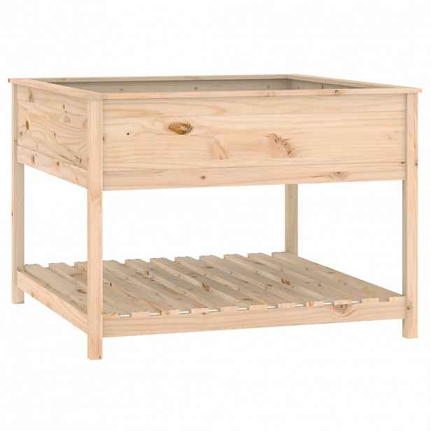 vidaXL Truhlík s policí 111,5 x 111,5 x 81 cm masivní borové dřevo