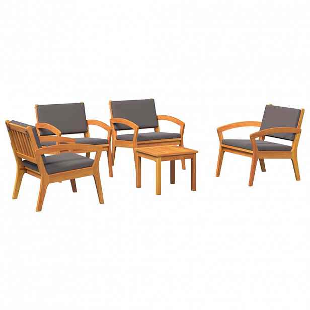 vidaXL Bistro souprava 5 ks Hnědá Polyester