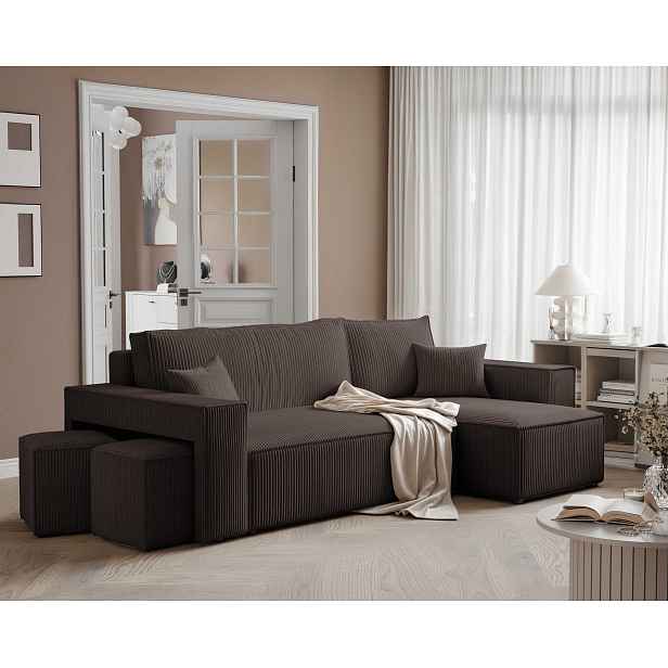 Elvisia Rozkládací sedací souprava PARIS s taburetkami | univerzální Barva: Poso 06