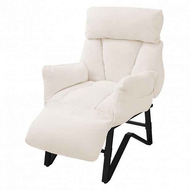 ML-DESIGN KŘESLO s funkcí ležení, béžové, s plátěným potahem, polohovatelné relaxační křeslo do obývacího pokoje