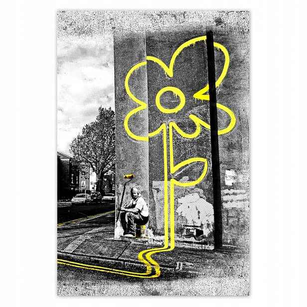 Plakáty 135x200 Banksy žlutý květ