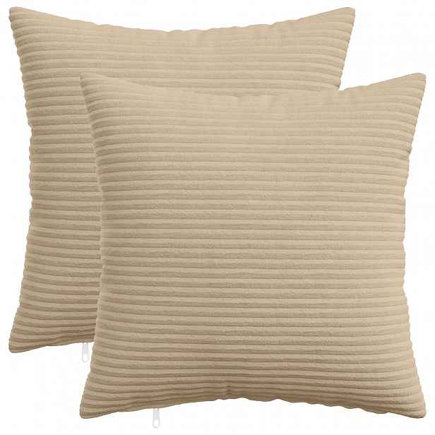 vidaXL Povlak na polštář 2 pcs HEERLEN Taupe 40 x 40 cm manšestr