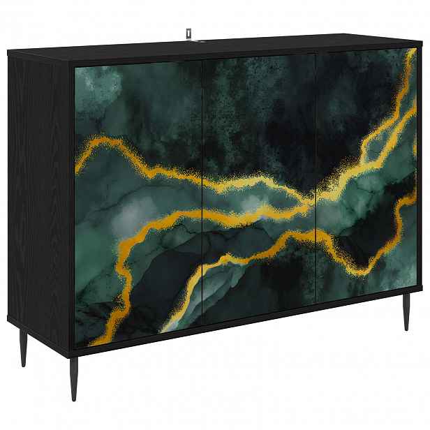 vidaXL Servírovací skříň WIJHE Černý dub 102 x 33 x 76 cm