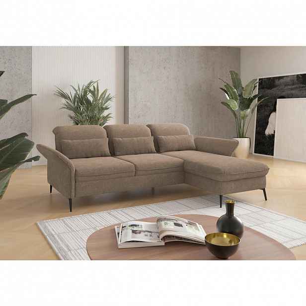 Sit & More ROHOVÁ SEDAČKA, textil, světle hnědá