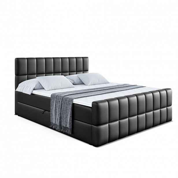 ALTDECOR AMERICKÁ postel MIAMI-Z – 180 × 200 cm – H4 – vysoce lesklá černá