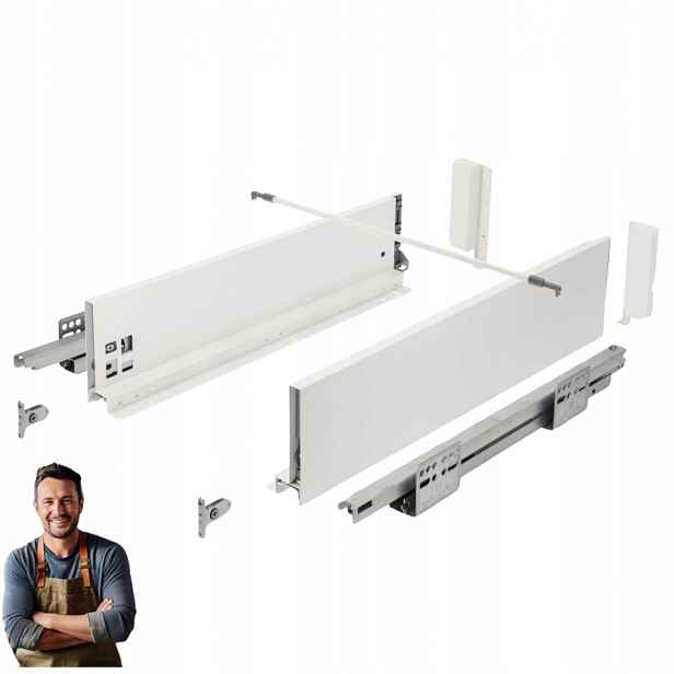 Gtv Axis Pro 300mm Šuplík s otevíráním push-to-open, střední bílá H-116