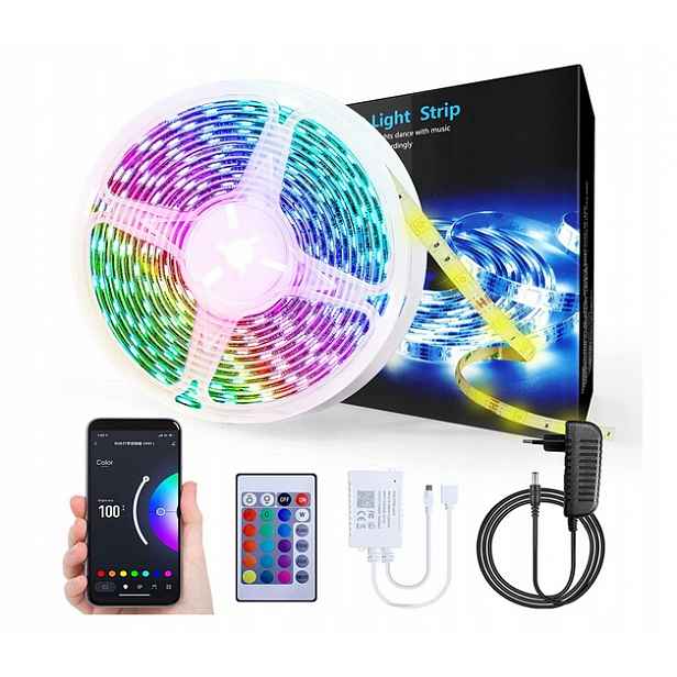 Moes barevný Led pásek 5 m Rgb WiFi dálkový ovladač aplikace Wls-x-rgb