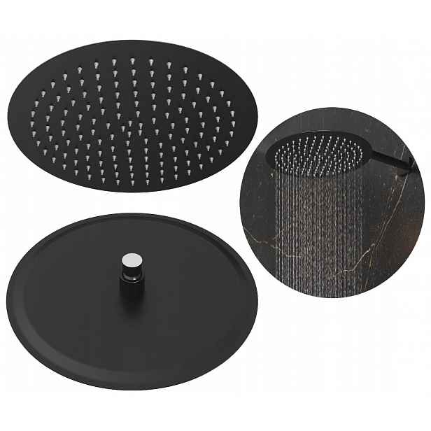 Sprchová dešťová sprcha kulatá černá Slim pro kabiny 30 cm