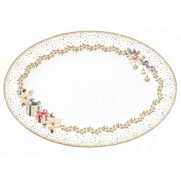 Talíř Mísa Servírovací Podnos Vánoční porcelán 35×23,5 cm – Easy Life