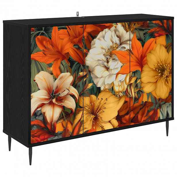 vidaXL Servírovací skříň GENNEP Černý dub 102 x 33 x 76 cm