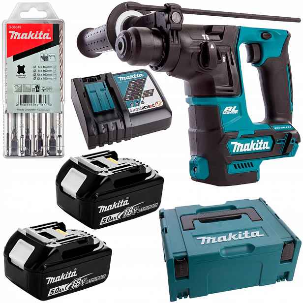 Vrtací kladivo Sds+ 1,2J 2x5Ah Makita DHR171RTJ vrtáky