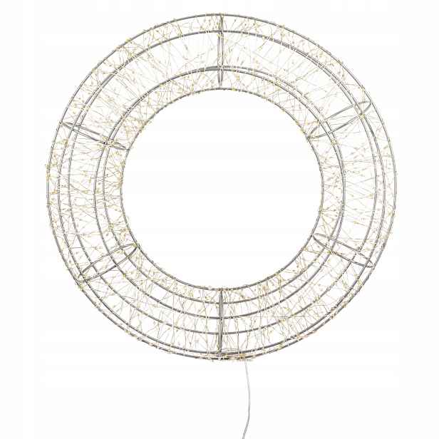 Led vánoční ozdoba bílá plast, kov 37x37x8 cm
