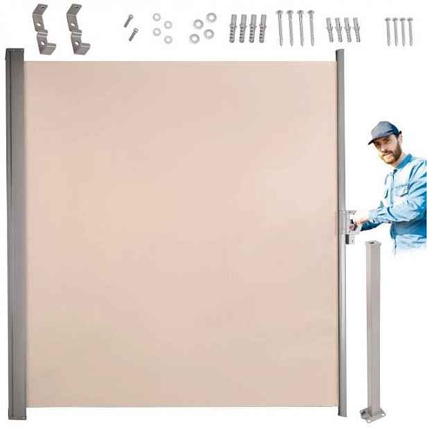 Markýza na terasu Luaro rolovací síť 180 x 400 cm béžová