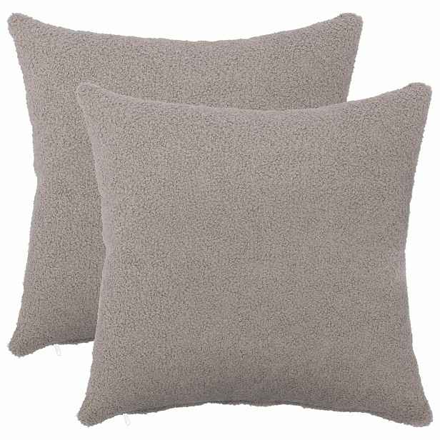 vidaXL Povlak na polštář 2 pcs HEERLEN Světle šedá 40 x 40 cm Bouclé