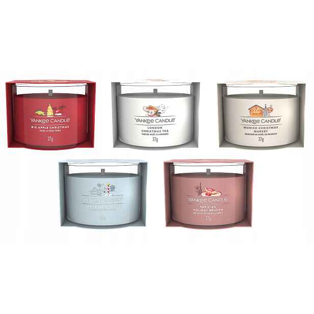 Sada 5 x Yankee Candle Vánoční svíčka mini 37 g