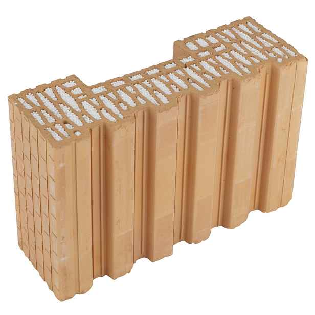 Cihla broušená HELUZ FAMILY 38-K-1/2 2in1 poloviční krajová, s tepelnou izolací 125×380×249 mm