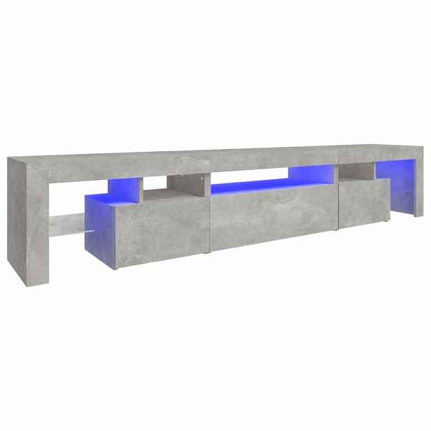 vidaXL TV skříňka s LED osvětlením betonově šedá 215x36,5x40 cm