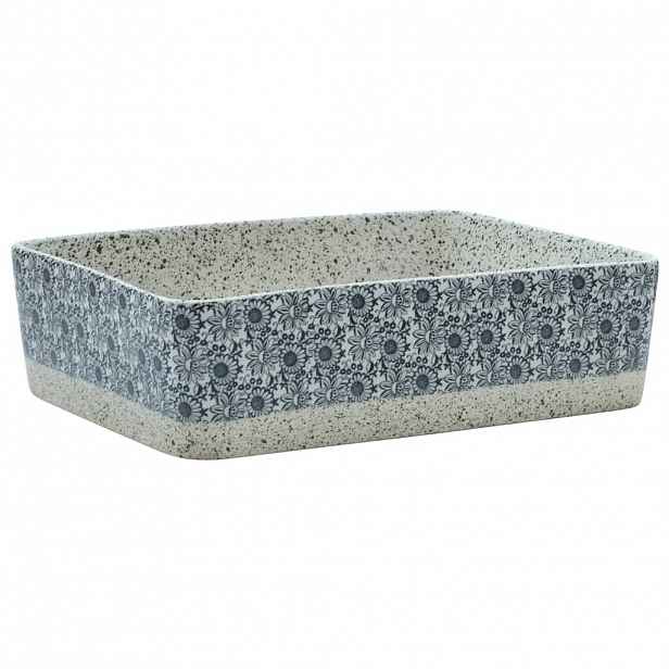 vidaXL Umyvadlo na desku šedé a modré obdélník 46x35,5x13 cm keramika