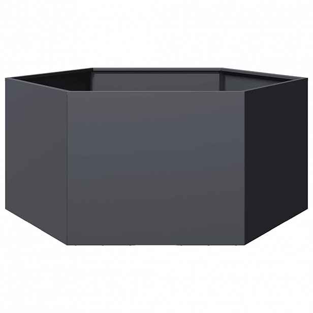 vidaXL Zahradní truhlík antracitový šestihranný 104 x 90 x 45 cm ocel