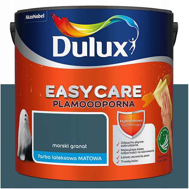 Barva na stěny stropů odolná proti skvrnám Dulux Easycare Mořský Granát 2,5L