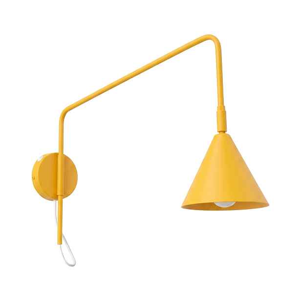 Nástěnná lampa Nox 1 žlutá s vypínačem Lampa s výložníkem pro čtení Sollux