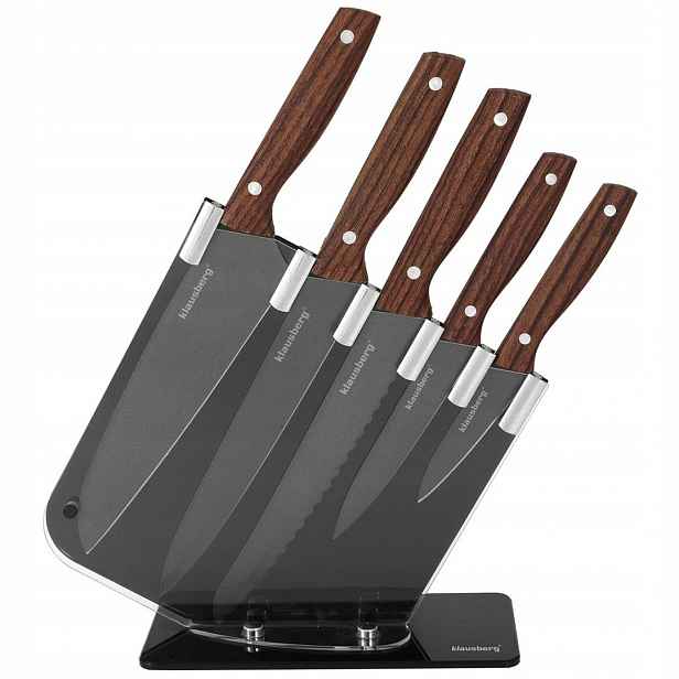 Sada 5 Kuchyňských Nožů Ve Stojanu Klausberg KB-7616