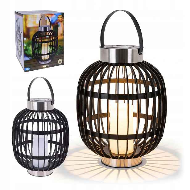 Solární zahradní Led lampa na balkon, závěsná lucerna 35x45 cm XXL