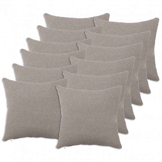 vidaXL Povlak na polštář 12 pcs HEERLEN Světle šedá 40 x 40 cm Bouclé