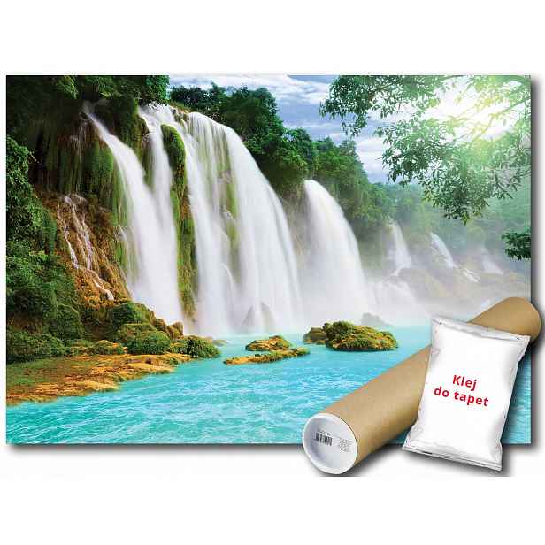 Vinylová fototapeta krajina hory vodopád voda výhled 368x254
