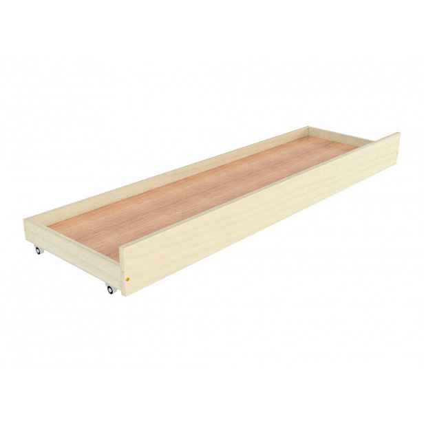 Benlemi Úložný dřevěný šuplík STORAGE pod postel na kolečkách Zvolte barvu: Béžová, Zvolte rozměr: 55x150 cm (pod postel o délce 160 cm), Zvolte vari…