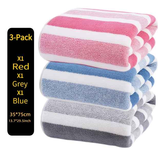 TEMU 3 ks Ručníků osušek, náhodné barvy a styly, vynikající proužkovaný design, lehké, moderní styl, obdélníkové, 280 g/m², ideální jako dárky na