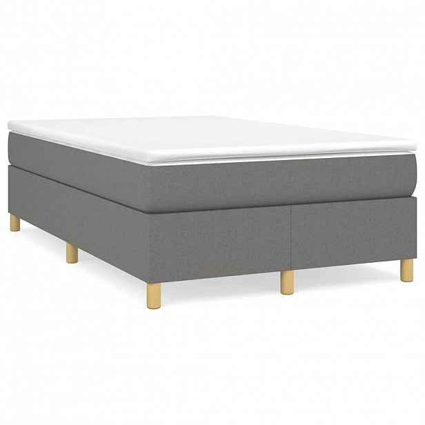 vidaXL Rám postele s boxspringem tmavě šedá 120 x 200 cm textil