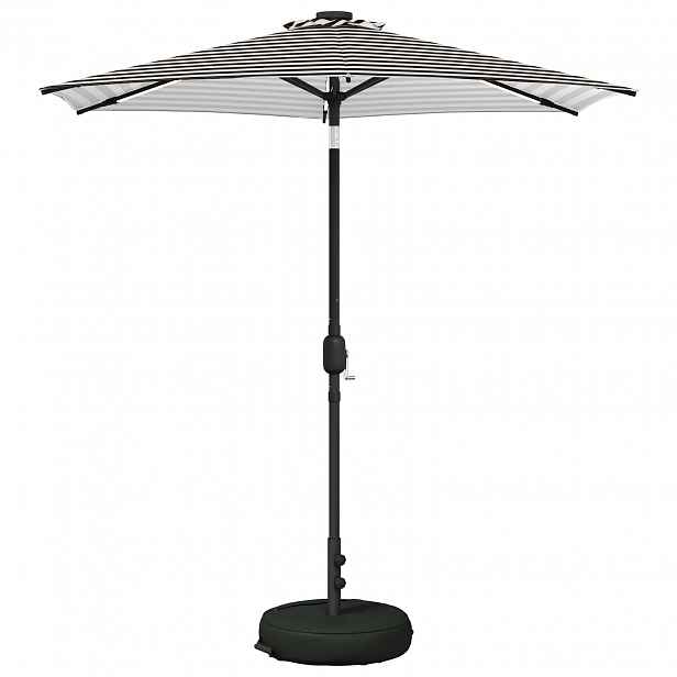vidaXL Zahradní slunečník s LED osvětlením a podstavcem 230 x 230 cm