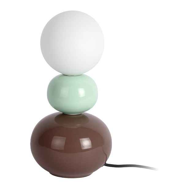 Keramická stolní lampa v mentolové barvě/hnědá (výška 26 cm) Firenze Pellet – Leitmotiv
