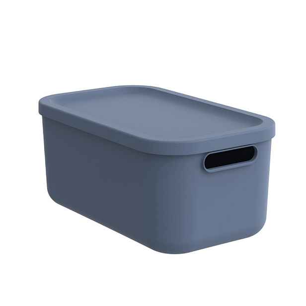 Rotho Úložný box, rovný s víkem, 12l, modrý ALBU LIGHT , 40x24x18