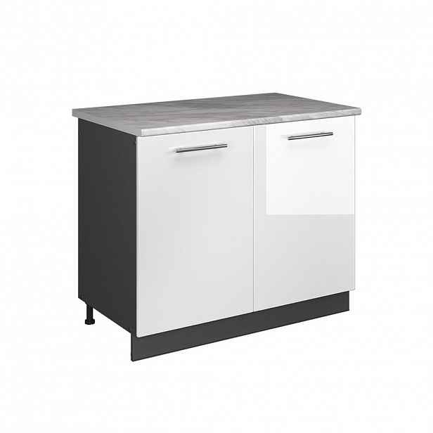 Vicco SKŘÍŇKA POD DŘEZ Fame-Line, Bílá vysoký lesk/Antracit, 100 cm, PD Mramor