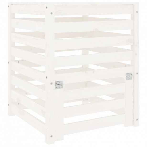vidaXL Kompostér bílý 63,5 x 63,5 x 77,5 cm masivní borové dřevo