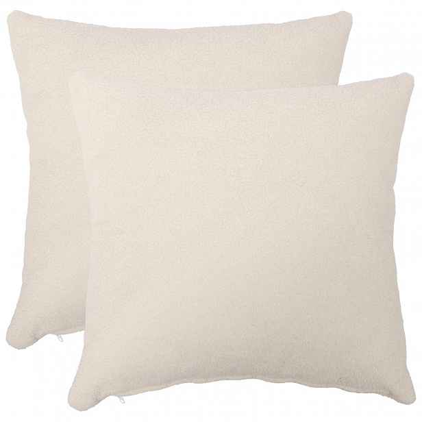 vidaXL Povlak na polštář 2 pcs HEERLEN Krémová 40 x 40 cm Bouclé
