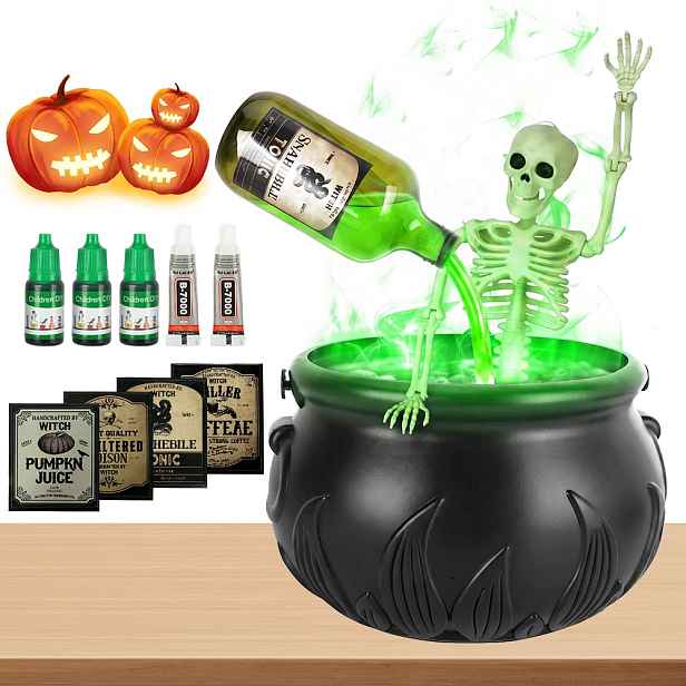 Kotlík Kbelík Na Halloween Černý Kotlík Čarodějnice S Mlhou