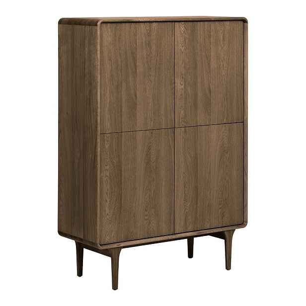 Tmavě hnědá skříňka v dekoru dubu 100x140x40 cm Darwin – House Nordic