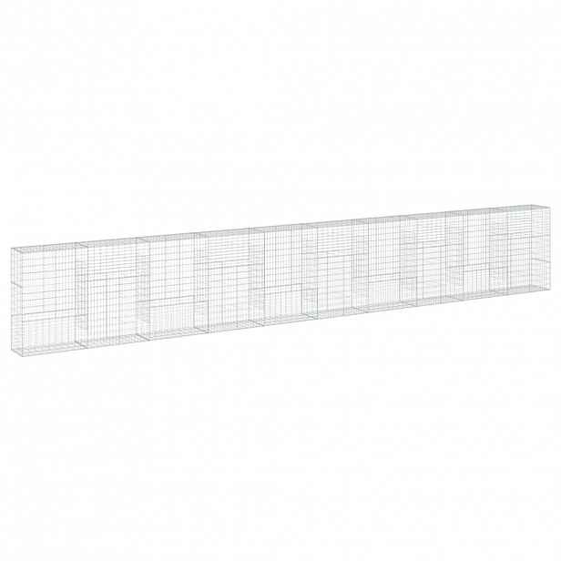 vidaXL Gabionový koš s víkem 1 000 x 50 x 150 cm pozinkované železo