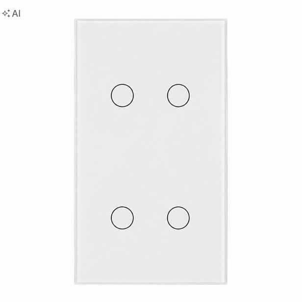 Dotykový Spínač Světla 2+2 Vertikální 4 Tlačítka Skleněný Led Panel