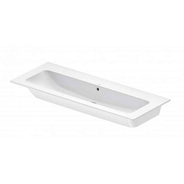 Duravit ME by Starck - Umyvadlo 123x49 cm, s přepadem, bez otvoru pro baterii, DuraShield, matná bílá 236112AC60