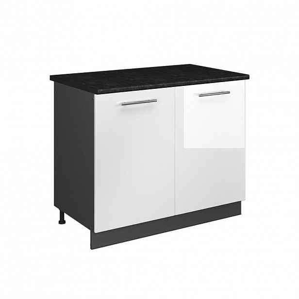 Vicco SKŘÍŇKA POD DŘEZ Fame-Line, Bílá vysoký lesk/Antracit, 100 cm, PD Antracit