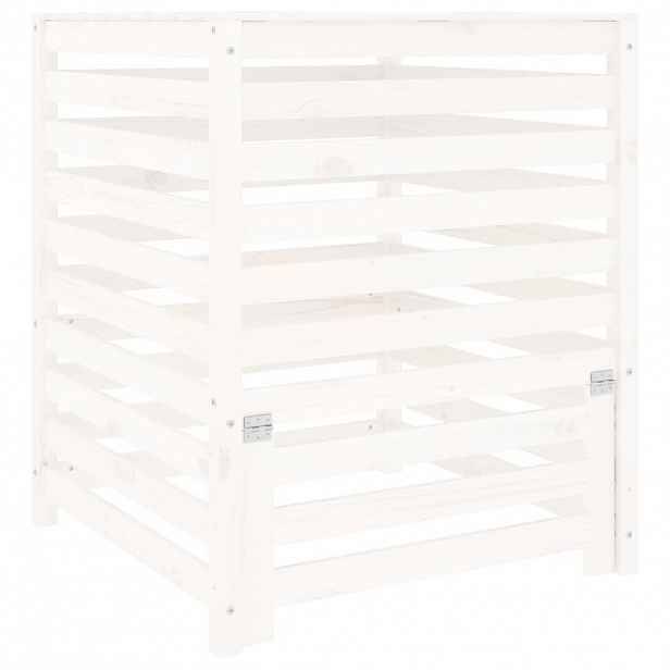 vidaXL Kompostér bílý 82,5 x 82,5 x 99,5 cm masivní borové dřevo